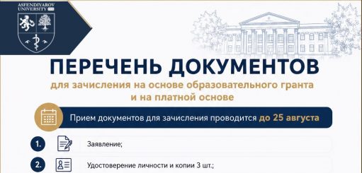 Перечень документов для зачисления на основе образовательного гранта  и на платной основе